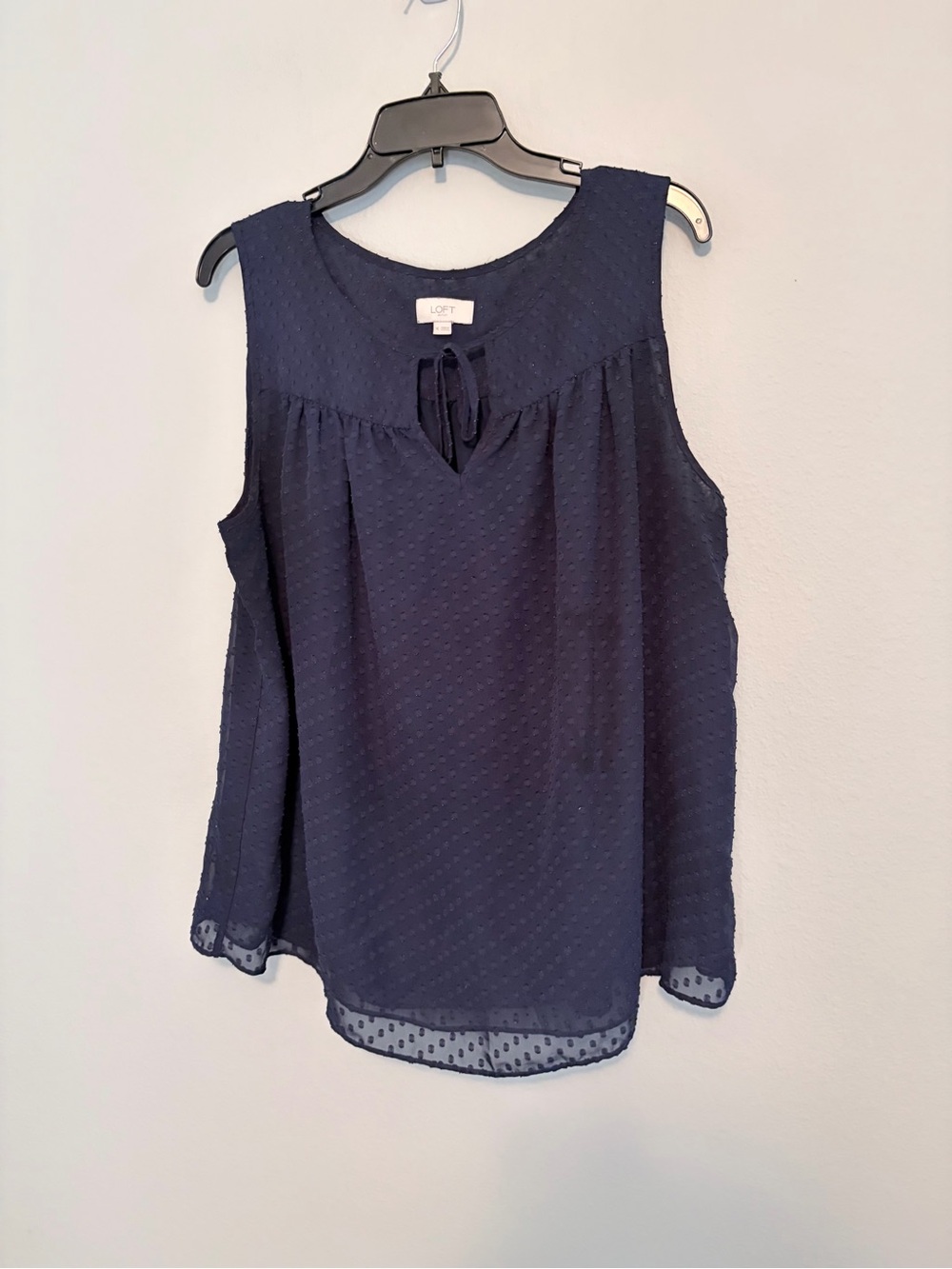 LOFT Navy Babydoll Sleeveless Top Size XL